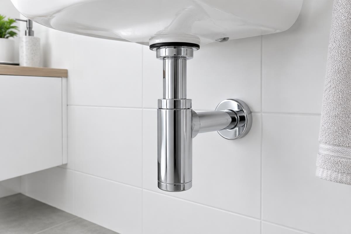 Waschbecken-Siphon im Badezimmer